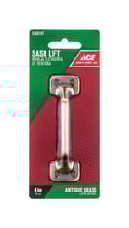 Ace 4 in. L Antique Brass Brass Universal Sash Lift Handle 1 pk Ace 4 in. L Antique Brass Brass Universal Sash Lift Handle 1 pk