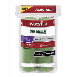 Wooster Big Green Flock Foam 4-1/2 in. W X 3/8 in. Trim Paint Roller Cover 2 pk