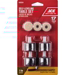 Ace Plastic Self Leveling Table Pad Set Black Round 1 in. W 17 pk