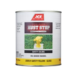 Ace Rust Stop Indoor/Outdoor Gloss Safety Yellow Oil-Based Enamel Rust Prevention Paint 1 qt