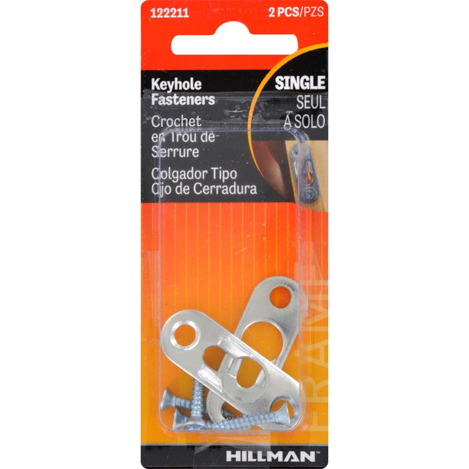 Hillman AnchorWire Steel Zinc Silver Keyhole Picture Hanger 20 lb 2 pk Hillman AnchorWire Steel Zinc Silver Keyhole Picture Hanger 20 lb 2 pk
