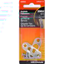 HILLMAN Steel-Plated Silver Keyhole Picture Hanger 20 lb 2 pk
