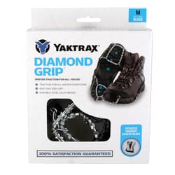 Yaktrax Diamond Grip Unisex Rubber/Steel Snow and Ice Traction Black W 7.5-10/M 6.5-9 Waterproof 1 p