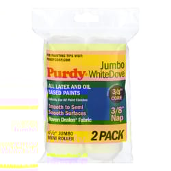 Purdy  White Dove  Dralon  3/8 in.  x 4.5 in. W Mini  Paint Roller Cover  2 pk 
