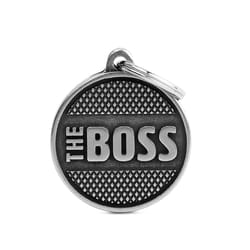 MyFamily Bronx Gray Big Circle The Boss Aluminum Dog Pet Tags