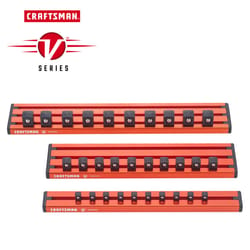 Craftsman V-Series 1/4, 3/8 and 1/2 in. drive S Magnetic Socket Rail Set 3 pc