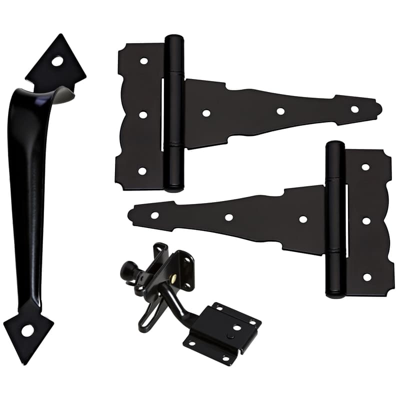 national hardware black steel gate hardware kit 1 pk
