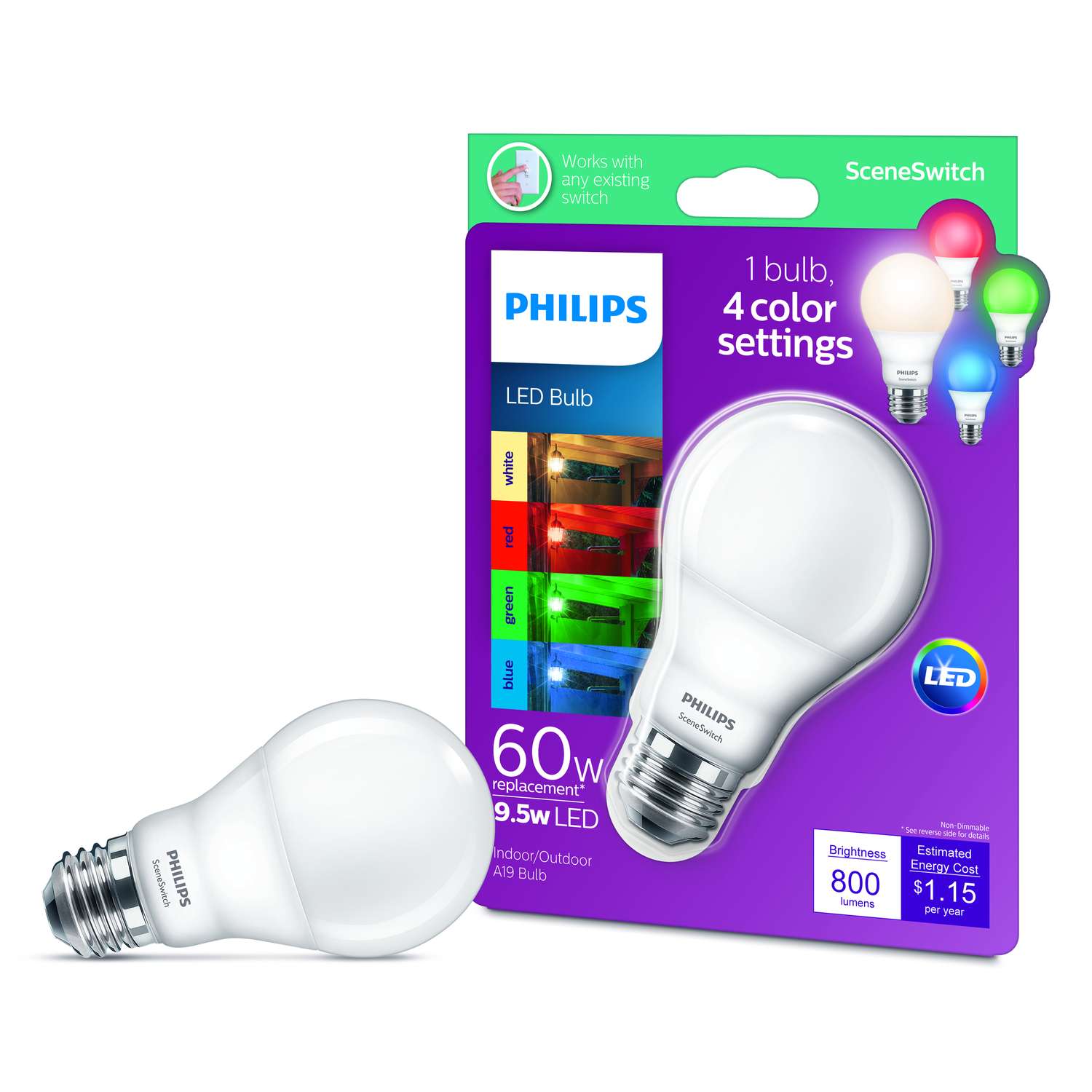 Philips Scene Switch A19 E26 Medium Led Bulb Soft White 60 Watt Equivalence 1 Pk Ace Hardware 