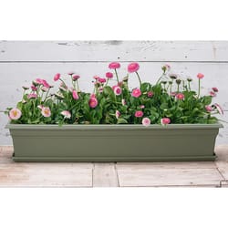 Novelty 1 in. H X 7 in. W X 36 in. D X 36 in. D Plastic Countryside Flower Box Tray Sage