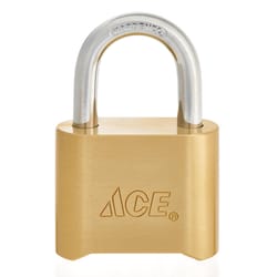 Ace 1-11/16 in. H X 2 in. W X 1-7/8 in. L Brass 4-Dial Combination Padlock