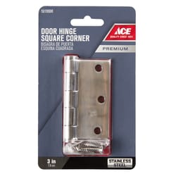 Ace 3 in. L Stainless Steel Residential Door Hinge 1 pk