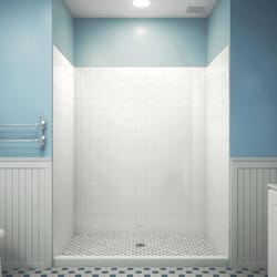 DreamLine QWALL-VS 76 in. H X 41-1/2 in. W X 50-54 in. L White Shower Backwalls Kit