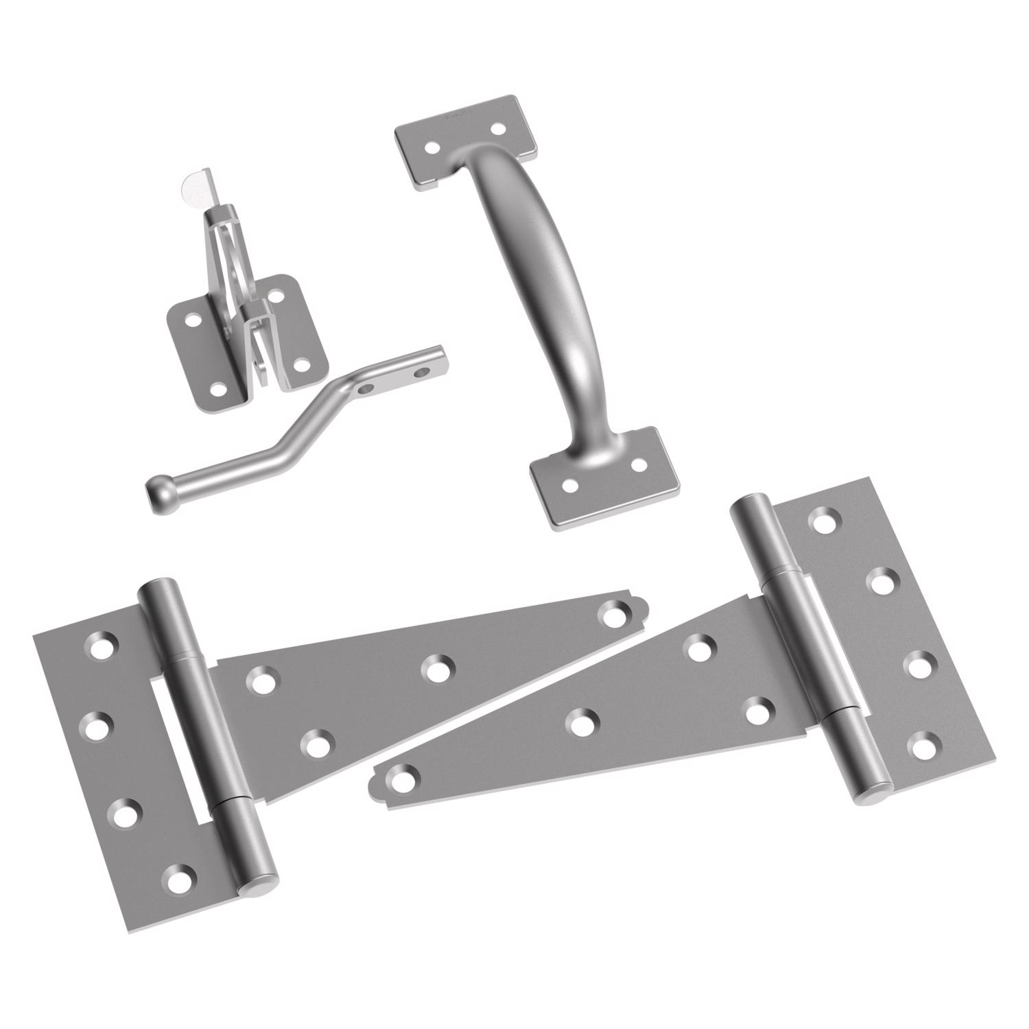National Hardware Galvanized Silver Steel T-Hinge Gate Kit 1 pk