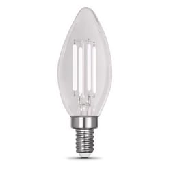 Feit White Filament B10 E12 (Candelabra) Filament LED Bulb Soft White 100 Watt Equivalence 2 pk