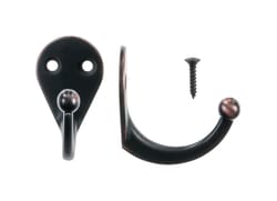 Ace 1-9/16 in. L Oil Rubbed Bronze Brown Metal Small Garment Hook 2 pk