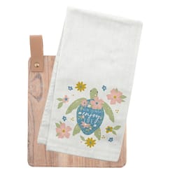 Karma Flora Multicolored Cotton Turtle Slow Down Tea Towel 1 pk