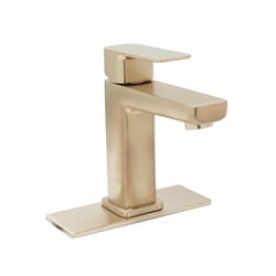 Huntington Brass Sevaun Satin Brass Contemporary Single-Handle Bathroom Sink Faucet 4 in.