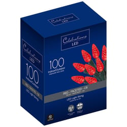 Celebrations LED C6 Red 100 ct String Christmas Lights 24.5 ft.