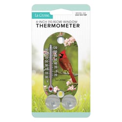 La Crosse Technology Cardinal Window Thermometer Plastic Multicolored 5.5 in.