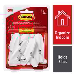 Command Medium Plastic Hook 3.16 in. L 2 pk