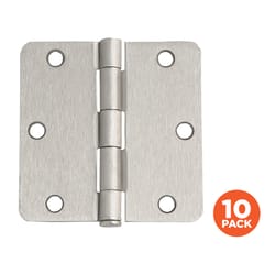 Design House 3.5 in. L Satin Nickel Door Hinge 10 pk