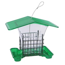 Stokes Select Belle Fleur Wild Bird 4.25 lb Metal/Plastic Hopper Feeder with Suet Cages 2 ports