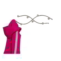 Spectrum Sweep 4.5 in. H X 2 in. W X 22 in. L Satin Nickel Silver Hook Rack