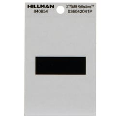 HILLMAN 3 in. Reflective Black Vinyl Self-Adhesive Special Character Hyphen 1 pc