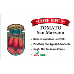 Chef Jeff Red Heirloom San Marzano Tomato Vegetable Plant