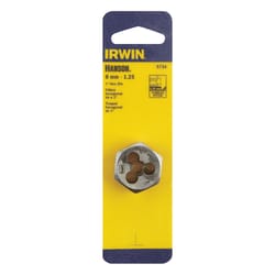 Irwin Hanson High Carbon Steel Metric Hexagon Die 8mm-1.25 1 pc