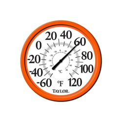 Taylor Dial Thermometer Plastic Orange 13.25 in.