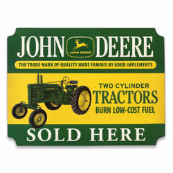 Open Road Brands John Deere Two-Cylinder Tractors Sold Here Sign Metal 1 pk