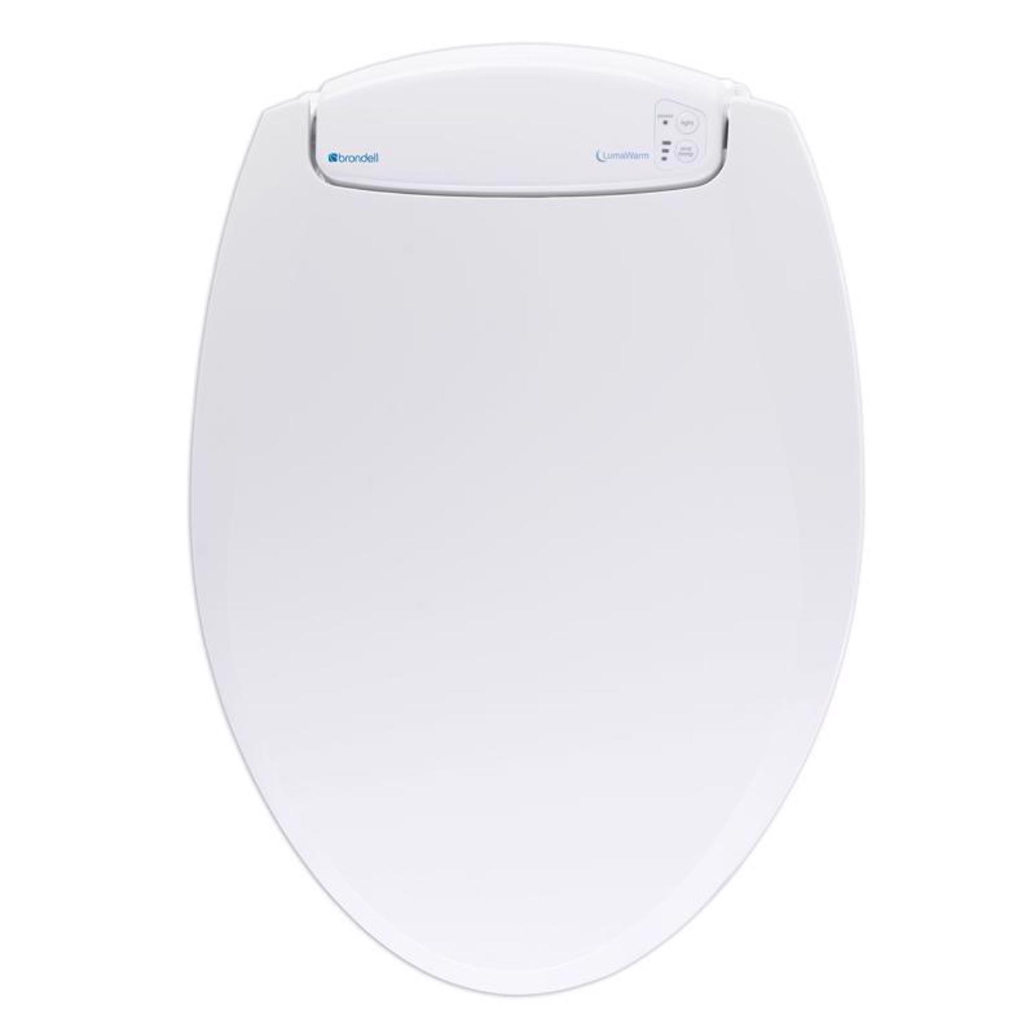 Brondell LumaWarm Slow Close Round White Plastic Night Light Toilet Seat