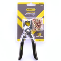 General 101 pc Steel Eyelet Pliers and Eyelets Set 5-3/4 in. L