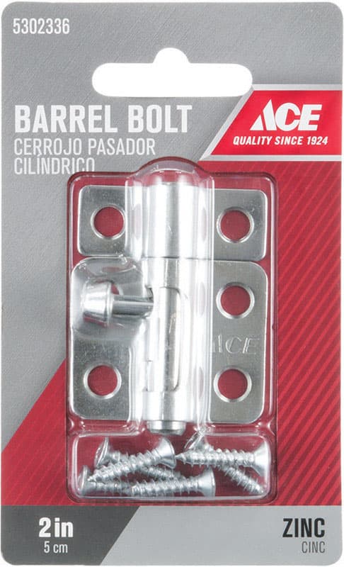 Ace 0.62 in. L Zinc Barrel Bolt 1 pk - 01-3008-324 - Fencing and Barriers  sku 01-3008-324