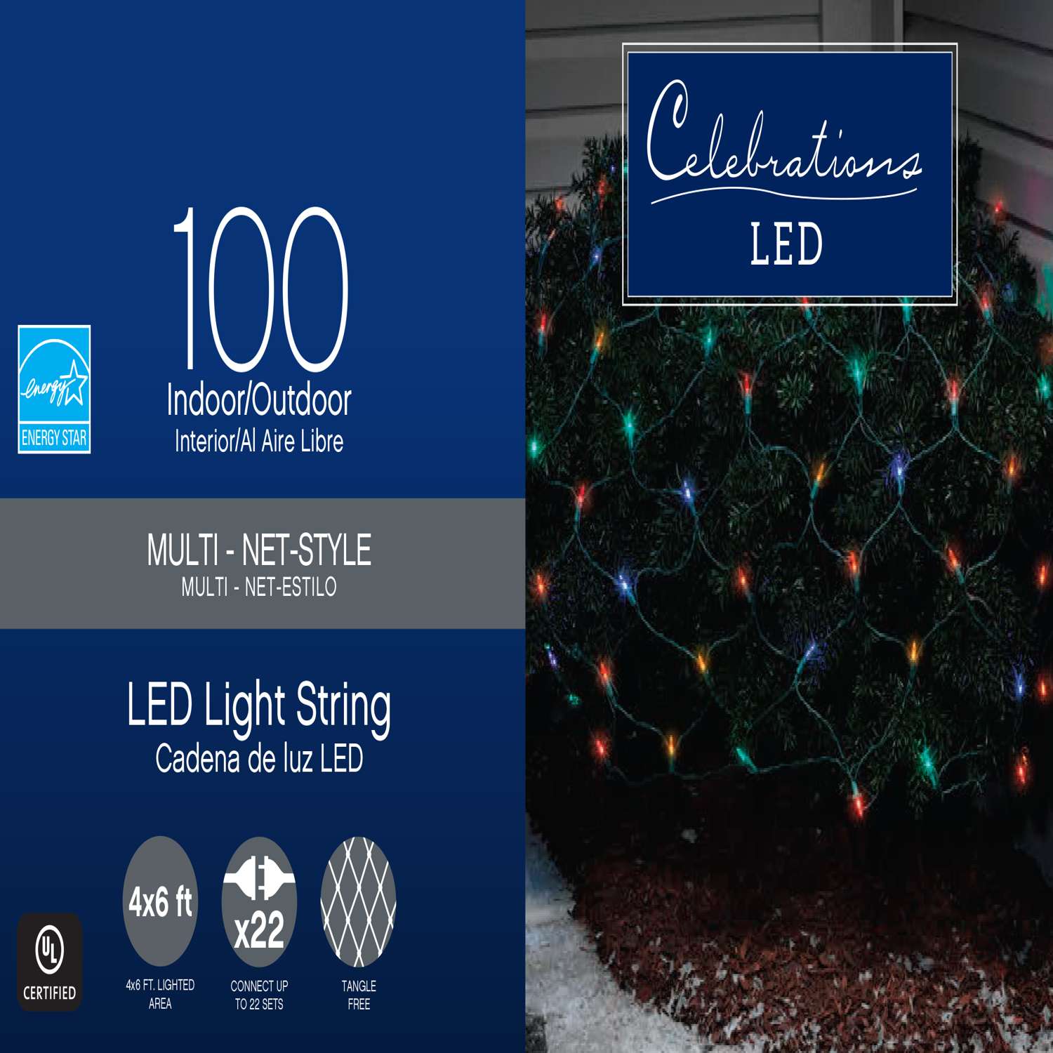 Celebrations Basic LED Mini Multicolored 100 ct Net Christmas Lights 6