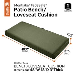 Classic Accessories Montlake Green Polyester Chair Cushion 3 in. H X 48 in. W X 18 in. L