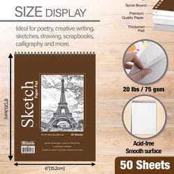 Bazic Products 6 in. W X 8 in. L Sketch Pad 50 sheet