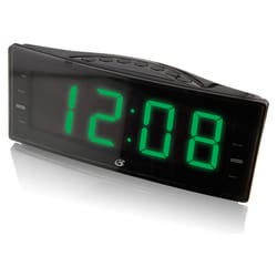 GPX 7.76 in. Black AM/FM Clock Radio Digital Plug-In
