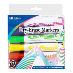 Bazic Products Low Odor Bright Color Dry Erase Markers 12 pk