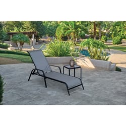 Living Accents Roscoe Black Steel Frame Sling Chaise Lounge