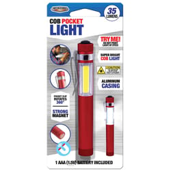 Blazing LEDz 35 lm Black/Blue/Red LED COB Pocket Light AAA Battery