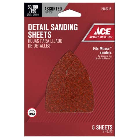 Mouse Detail Sander Sandpaper Sanding Pads Sheets by LotFancy, 5-Hole, Assorted 40/60/80/120/180/240/320 Grit, Pack of 70