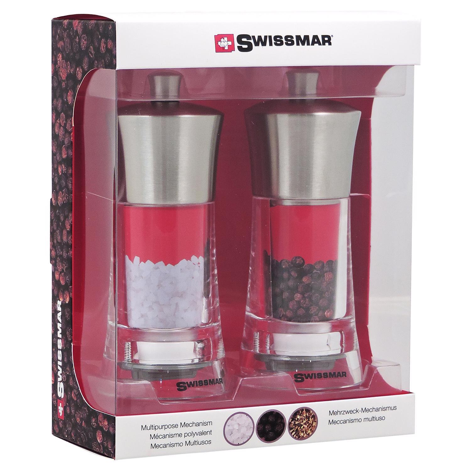 Swissmar Clear/Silver Acrylic Salt and Pepper Set 1 pk Sansujyuku sansujyuku.com