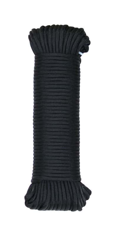 SecureLine 5/32 in. D X 100 ft. L Black Braided Nylon Paracord SecureLine 5/32 in. D X 100 ft. L Black Braided Nylon Paracord