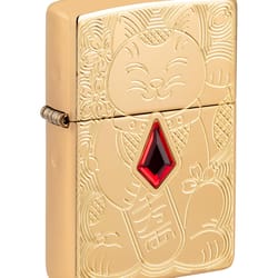 Zippo Gold Armor Lucky Cat Lighter 1 pk