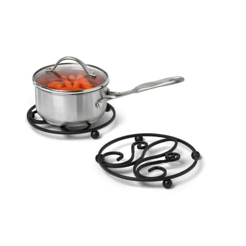 Flower Trivet Metal Trivet for Hot Dishes Black Trivet for Hot Pan Trivet  With Feet Hot Plate Holder Iron Pot Stand Hot Plate 