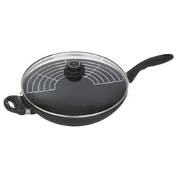 Swiss Diamond Cast Aluminum Wok 12.5 in. 5.3 qt Black