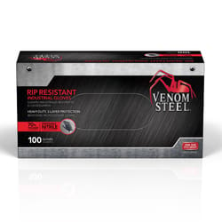 Venom Steel Nitrile Disposable Gloves One Size Fits Most Black Powder Free 100 ct