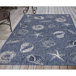 Liora Manne Carmel 4.83 ft. W X 7.5 ft. L Navy Blue Casual Polypropylene Area Rug